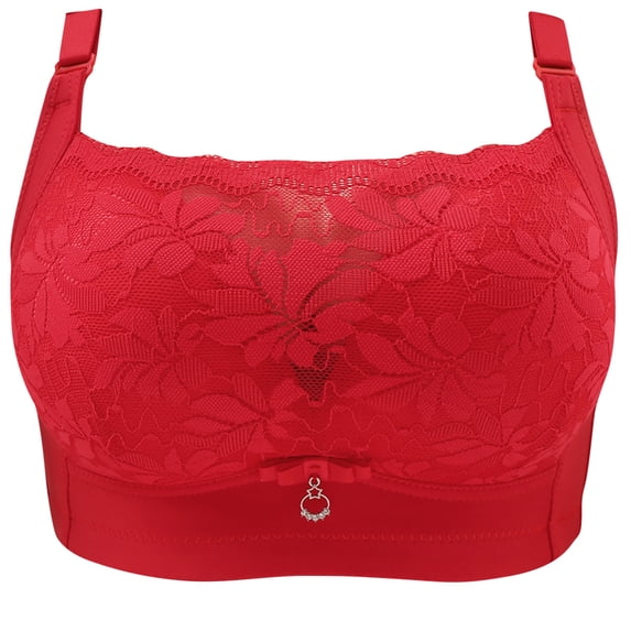 Bra Sets for Women Convertible Bra Feature V-Neck Bralette Bra Style W-519 Red S