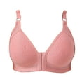 thumbnail image 1 of Bralettes Women Fashion Plus Size Bra Comfortable Breathable Underwear V-Neck Pullover Bra Feature Hook and Eye Closure Molded Bra Style Y-308 , Pink-a 40, 1 of 4
