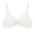 thumbnail image 1 of Bralettes for Women Seamless Bra Feature V-Neck Soft Bra Style W-1451 White XL, 1 of 3