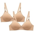 thumbnail image 1 of Bralettes for Women with Support Convertible Bra Feature V-Neck Longline Bra Style W-220 Hook and Eye Closure Bra Sets Khaki XXL, 1 of 5