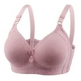 thumbnail image 1 of Bras No Underwire Women Comfortable Breathable Bra Underwear No Underwire V-Neck Seamless Bra Feature Hook and Eye Closure T-Shirt Bra Style Y-394 , Pink-a M, 1 of 5