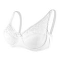 thumbnail image 1 of Mallwal Bras for Women Front Closure Solid Lace Lingerie Bras Plus Size Underwear Bralette Bras Comfortable Bra V-Neck Seamless Bra Feature Hook and Eye Closure Nursing Bra Style Y-155 , White XL, 1 of 6