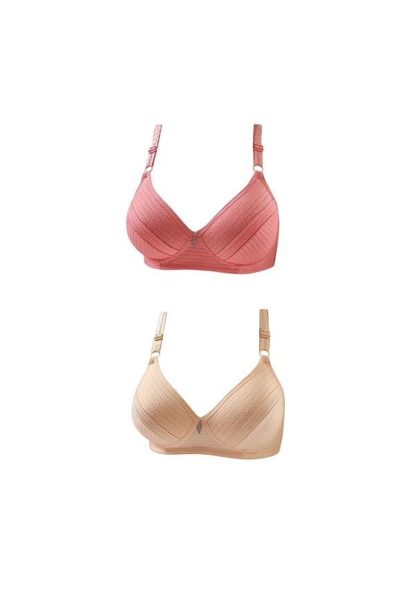 Bras for Elderly Women Convertible Bra Feature V-Neck Strapless Bra Style W-1388 Khaki 42