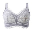 thumbnail image 1 of Bras for Women Front Closure Back-Smoothing Bra Feature V-Neck T-Shirt Bra Style W-1589 Hook and Eye Closure Push Up Padded Bras Gray 40C, 1 of 7