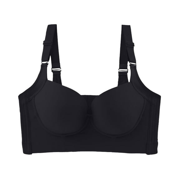 Bras for Women No Underwire Push up Lightly Lined Bra Feature V-Neck Push-up Bra Style W-1699 Hook and Eye Closure BralettesLace Black 5XL