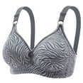 thumbnail image 1 of Comfort Bras for Women Embroidered Glossy Comfortable Breathable Bra Underwear No Underwire V-Neck Padded Bra Feature Hook and Eye Closure Strapless Bra Style Y-402 , Gray M, 1 of 8