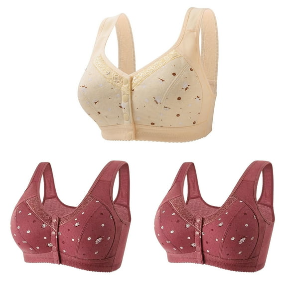 Comfort Bras Women No Underwire Bra Feature V-Neck Demi & Balconette Bra Style W-662 Hook and Eye Closure Soorts Bra Khaki XL