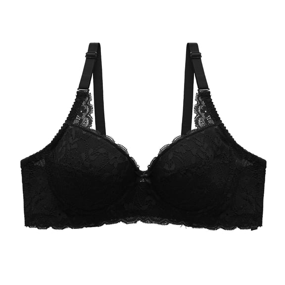 Comfy Bralettes for Women Convertible Bra Feature V-Neck Training Bra Style W-1541 Black 34