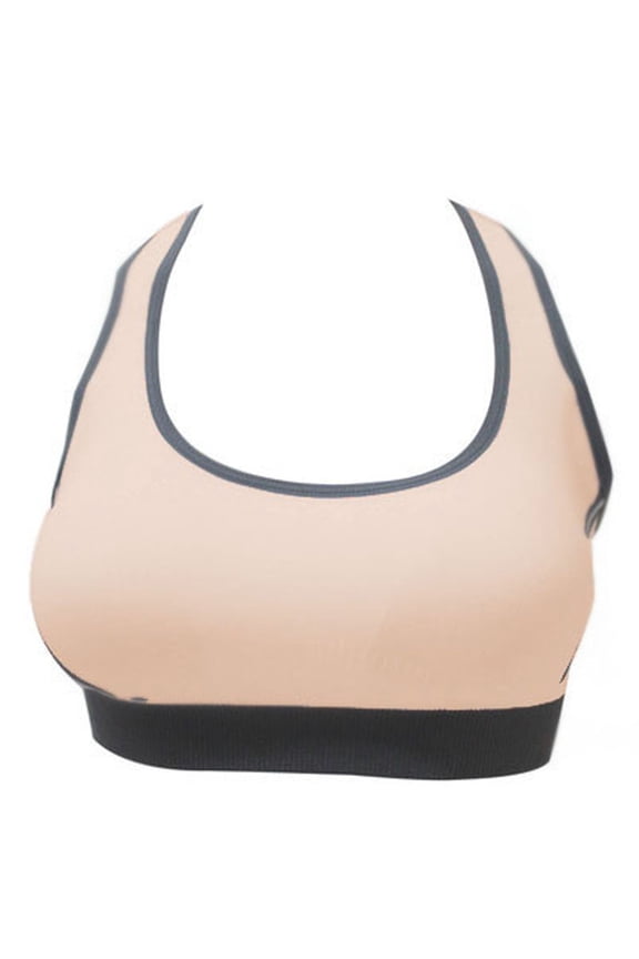 Comfy Bras for Women Seamless Stretch Sport Bra Padded Bralettes Tank Tops Workout Gym Yoga Vest V-Neck Back-Smoothing Bra Feature Hook and Eye Closure T-Shirt Bra Style Y-461 , Beige S