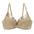 thumbnail image 1 of Cotton Bras for Women Convertible Bra Feature V-Neck Longline Bra Style W-1810 Beige XL, 1 of 3