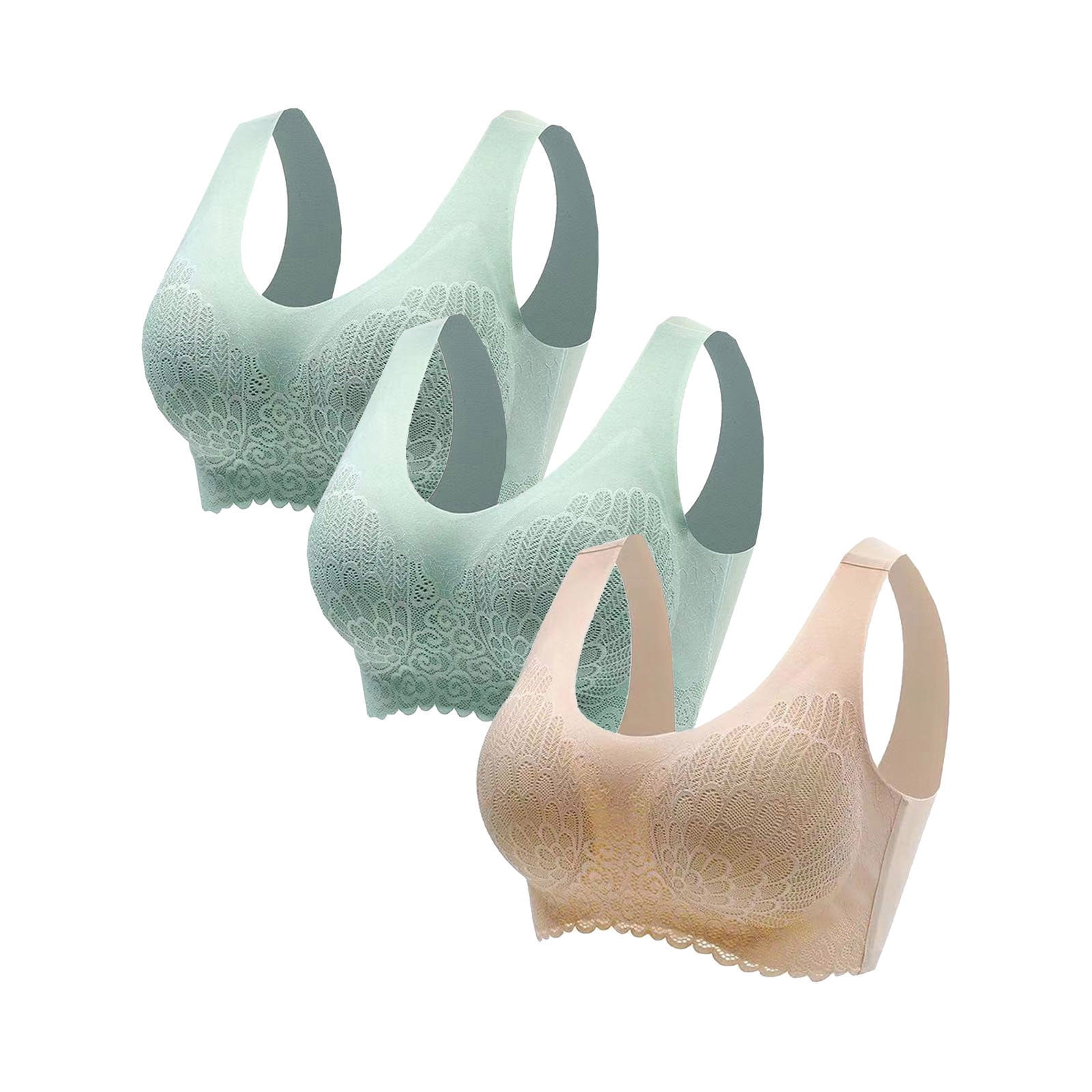 Mallwal Cotton Wireless Bras for Women Pullover Bra Feature VNeck