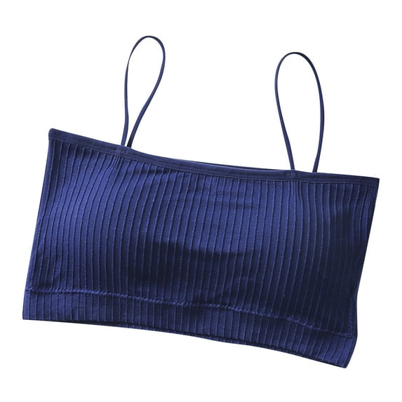 Cute Bralettes for Women Bra Wire-Free Underwear Pullover Bra Everyday Underwear Wrap Chest No Underwire Bras V-Neck Padded Bra Hook and Eye Closure T-Shirt Bra Style Y-425 , Blue One Size
