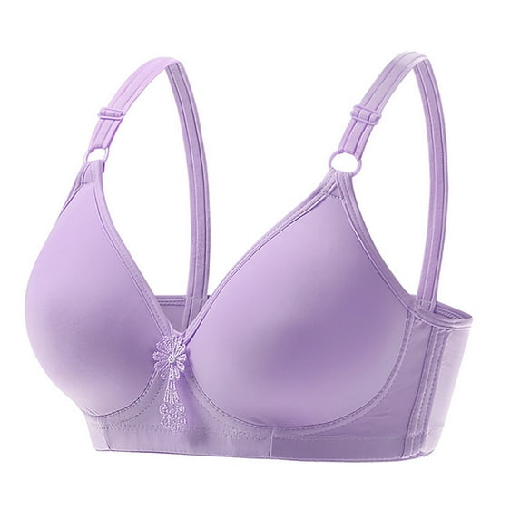 Cute Bras Women Full-Coverage Bra Feature V-Neck Strapless Bra Style W-858 Purple 36