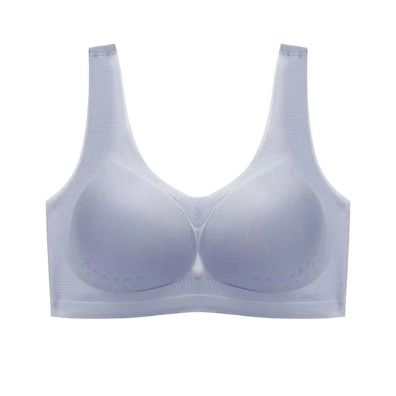 Mallwal Cute Sports Bras Women Padded Bra Feature V-Neck T-Shirt Bra Style W-810 Gray M