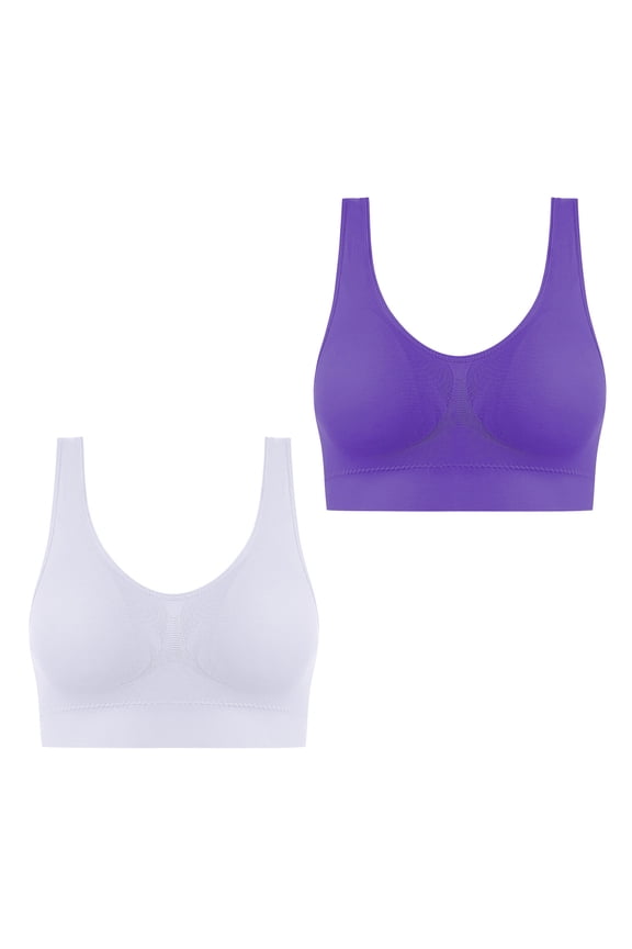 Cute Sports Bras for Women No Underwire Bra Feature V-Neck Nursing Bra Style W-1779 Purple L
