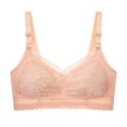thumbnail image 1 of Everyday Bras Women Ladies Comfortable Breathable No Underwire Lace Small Bra Woman Underwear V-Neck Convertible Bra Feature Hook and Eye Closure Push-up Bra Style Y-598 , Beige S, 1 of 8