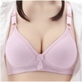 thumbnail image 1 of Front Closure Bras Women No Underwire Bra Feature V-Neck No Underwire Bra Style W-410 Hook and Eye Closure Large Sports Bras Pinks 40, 1 of 4