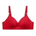 thumbnail image 1 of Full-Coverage Bras Women No Underwire Bra Feature V-Neck Soft Bra Style W-533 Red 50, 1 of 7