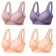 thumbnail image 1 of Full-Coverage Wirefree Bra Women Convertible Bra Feature V-Neck Nursing Bra Style W-82 Hook and Eye Closure Bralettes Orange XL, 1 of 3