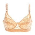 thumbnail image 1 of Full-Figure Bra Women Lightly Lined Bra Feature V-Neck Soft Bra Style W-450 Beige 105C, 1 of 2