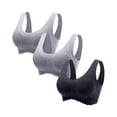thumbnail image 1 of Full Figure Bras for Women Lightly Lined Bra Feature V-Neck Demi & Balconette Bra Style W-908 Hook and Eye Closure Cotton Wireless Bras Gray XXL, 1 of 7