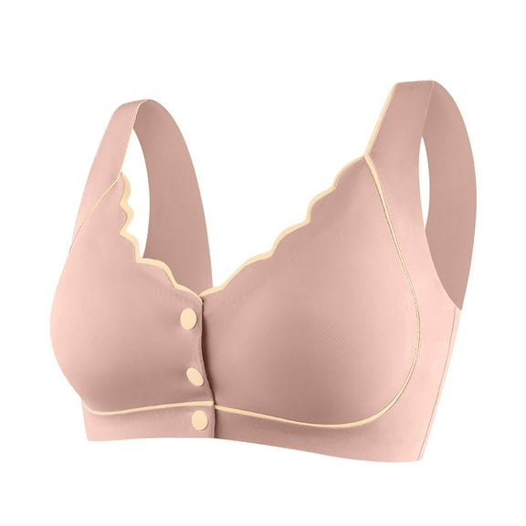 Girls Bra Women Lightly Lined Bra Feature V-Neck Soft Bra Style W-1787 Pinks XL