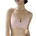 thumbnail image 1 of Girls Bra Women No Underwire Bra Feature V-Neck Bralette Bra Style W-791 Pinks L, 1 of 8