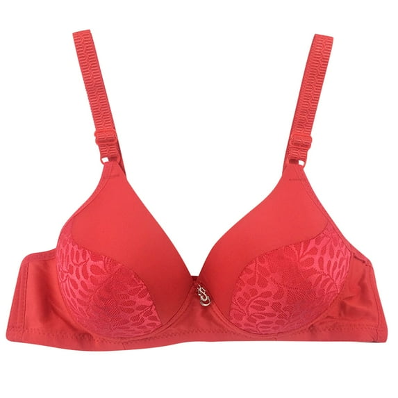 Girls Bra Women Padded Bra Feature V-Neck Molded Bra Style W-1274 Red S