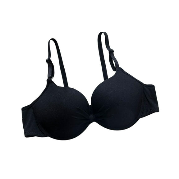 Lace Bralettes Women Back-Smoothing Bra Feature V-Neck Nursing Bra Style W-1557 Black M