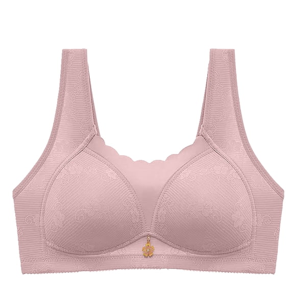 Lace Bralettes for Women Convertible Bra Feature V-Neck Padded Bra Style W-1621 Pinks M