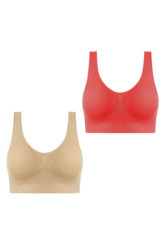 Lace Bralettes for Women Plus Size Back-Smoothing Bra Feature V-Neck Full-Figure Bra Style W-1776 Hook and Eye Closure Girls Bra Red-a L