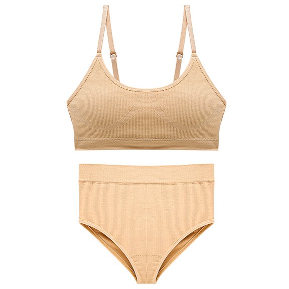 Lace Bras Women Bra Seamless Plus Size Backing Sling Seamless Push up Back Underwear V-Neck Seamless Bra Feature Hook and Eye Closure Bralette Bra Style Y-287 , Beige L