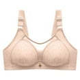 thumbnail image 1 of Lace Nursing Bra Women No Underwire Bra Feature V-Neck Bralette Bra Style W-1124 Khaki 3XL, 1 of 8