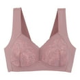thumbnail image 1 of Lace Push Up Bras for Women Plus Size Comfortable Breathable Bra Underwear No Underwire V-Neck Convertible Bra Feature Hook and Eye Closure T-Shirt Bra Style Y-398 , Pink-a XL, 1 of 4