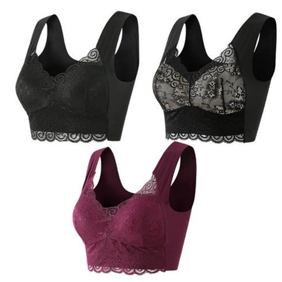 Ladies Bras Women Full-Coverage Bra Feature V-Neck Push-up Bra Style W-406 Purple XL