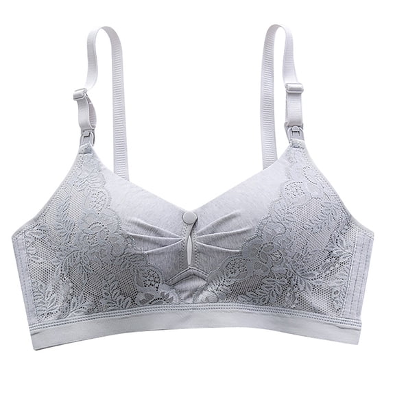 No Show Bras for Women Push up Padded Bra Feature V-Neck T-Shirt Bra Style W-1399 Gray 36