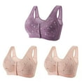 thumbnail image 1 of No Wire Bras for Women Back-Smoothing Bra Feature V-Neck T-Shirt Bra Style W-640 Purple XL, 1 of 5