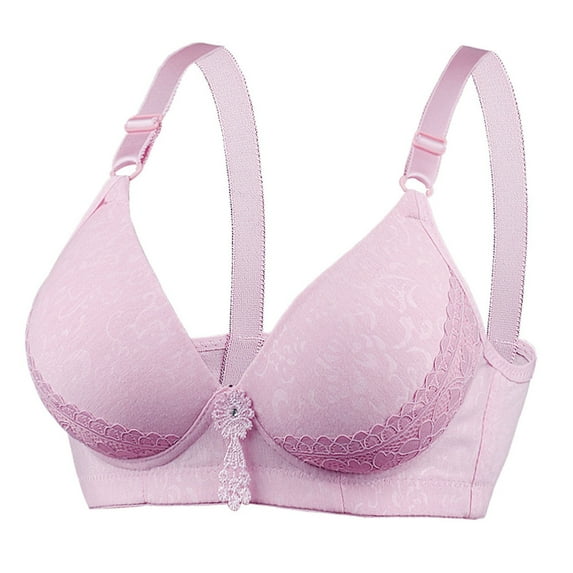 No Wire Bras for Women Seamless Bra Feature V-Neck Push-up Bra Style W-1132 Purple S