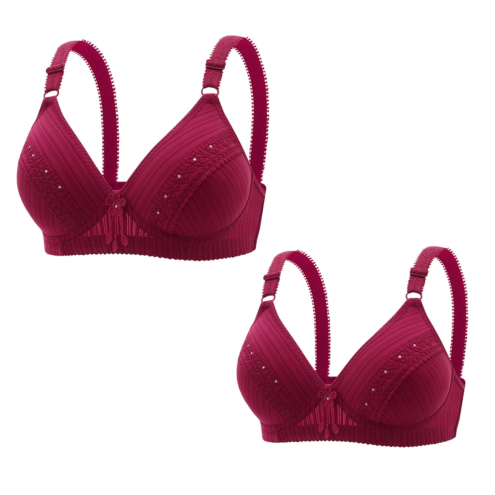 Mallwal No Wire Push up Bras for Women Back-Smoothing Bra Feature V ...