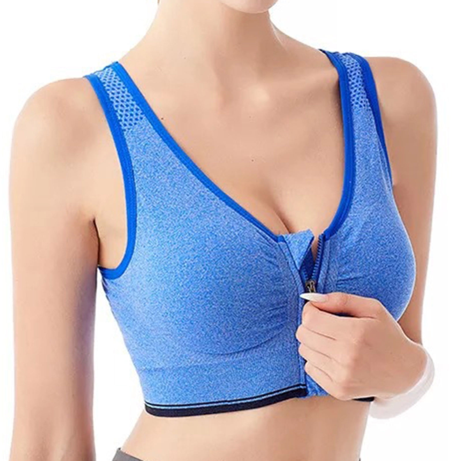 Mallwal Nursing Bras Women No Underwire Bra Feature VNeck Longline Bra Style W825 Blue L