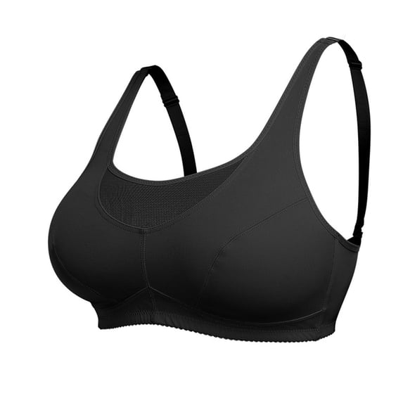 Padded Bra Women Lightly Lined Bra Feature V-Neck Nursing Bra Style W-1743 Black 6XL