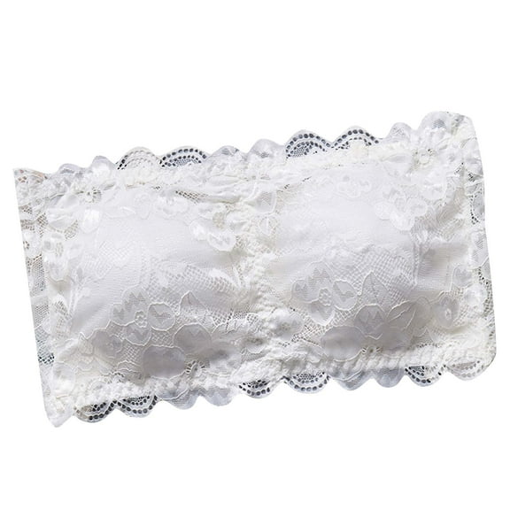 Padded Bralettes for Women No Underwire Bra Feature V-Neck No Underwire Bra Style W-1045 Hook and Eye Closure Padded Bras No Underwire White M