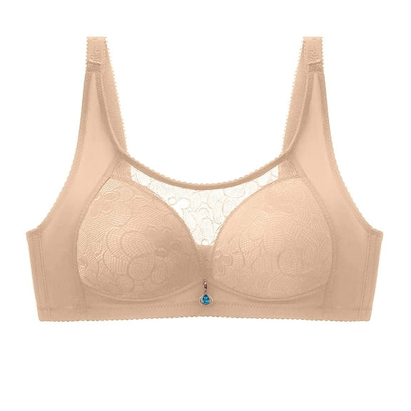 Padded Bras for Women Push up Back-Smoothing Bra Feature V-Neck T-Shirt Bra Style W-1125 Hook and Eye Closure Push Up Sports Bra Khaki XL