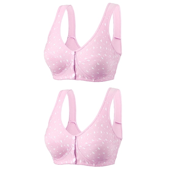 Plus Size Bras for Women Lightly Lined Bra Feature V-Neck T-Shirt Bra Style W-1683 Pinks M