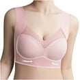 thumbnail image 1 of Plus Size Push Up Bras Women Lady Mesh Push up Bra Plus Size Sports Bra Underwear Yoga Hollow Out Bra Cup V-Neck Padded Bra Feature Hook and Eye Closure T-Shirt Bra Style Y-618 , Pink-a 3XL, 1 of 3