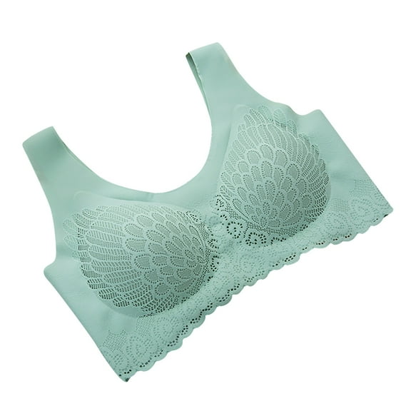 Pregnancy Bra Women Woman Bra No Underwire Underwears Base Vest Style Sports Base Underwears V-Neck Back-Smoothing Bra Feature Hook and Eye Closure Longline Bra Style Y-343 , Green XXL