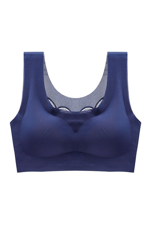 Push up Bra Women Seamless Bra Feature V-Neck Push-up Bra Style W-1686 Blue M