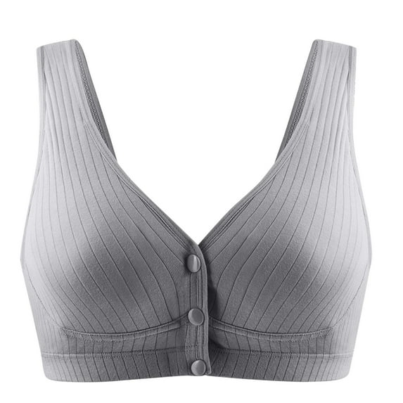Running Bras for Women High Impact No Underwire Bra Feature V-Neck Sport Bra Style W-199 Front Closure Closure Front Closure Bras for Seniors Gray L