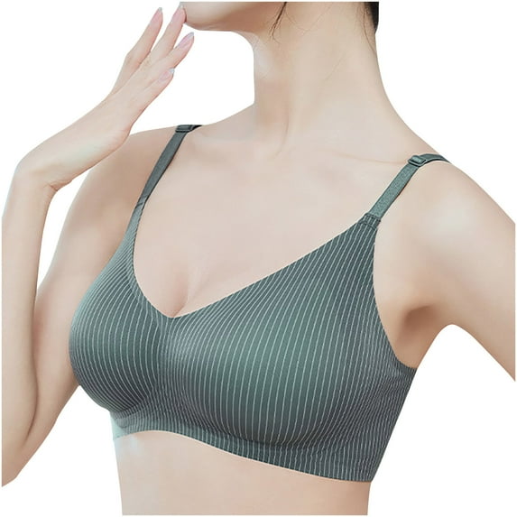 Running Girl Sports Bra Women No Underwire Bra Feature V-Neck Push-up Bra Style W-106 Hook and Eye Closure T-Shirt Bras Green XL