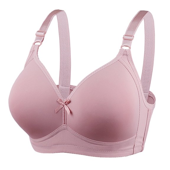 Running Sports Bra Women No Underwire Lactation Vest Bra Back Adjustment Yoga Running Bra V-Neck Padded Bra Feature Hook and Eye Closure Strapless Bra Style Y-576 , Pink-a S